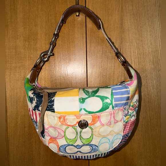 Coach Handbags - Coach Patchwork Soho Hobo Shoulder Bag Multicolor Canvas Leather Trim